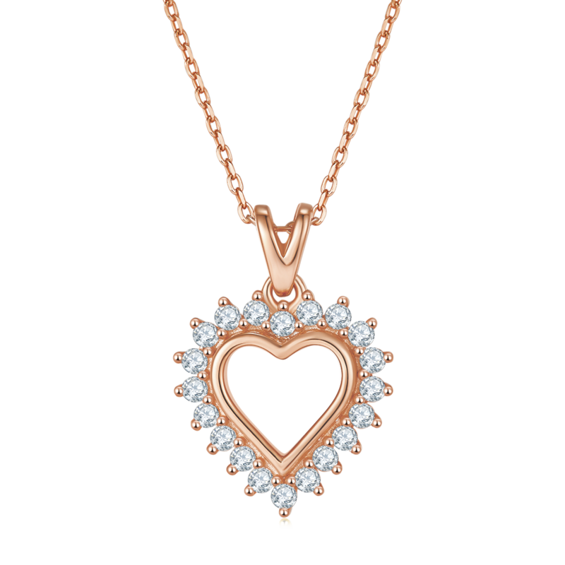 空芯爱心PendantS925银Moissanite厘石D级0.54ct
